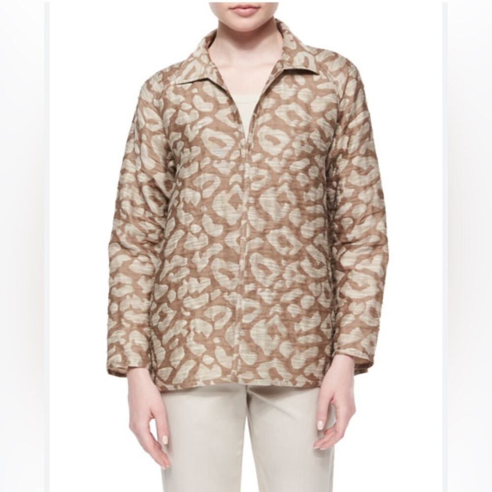 Lafayette 148 zineb animal print topper jacket size s